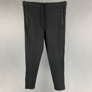 DRIES VAN NOTEN Size L Black & White Cotton / Polyester Sweatpants